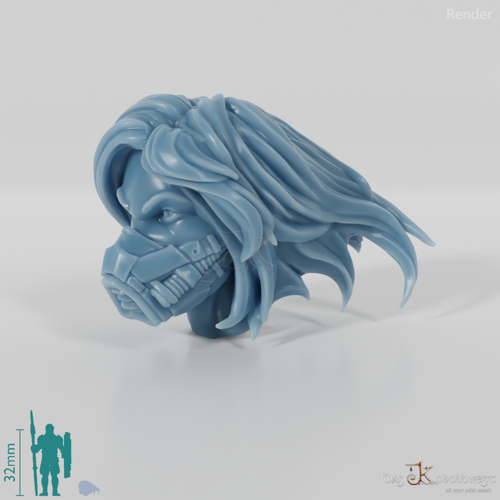 Woman's head - SciFi breathing mask