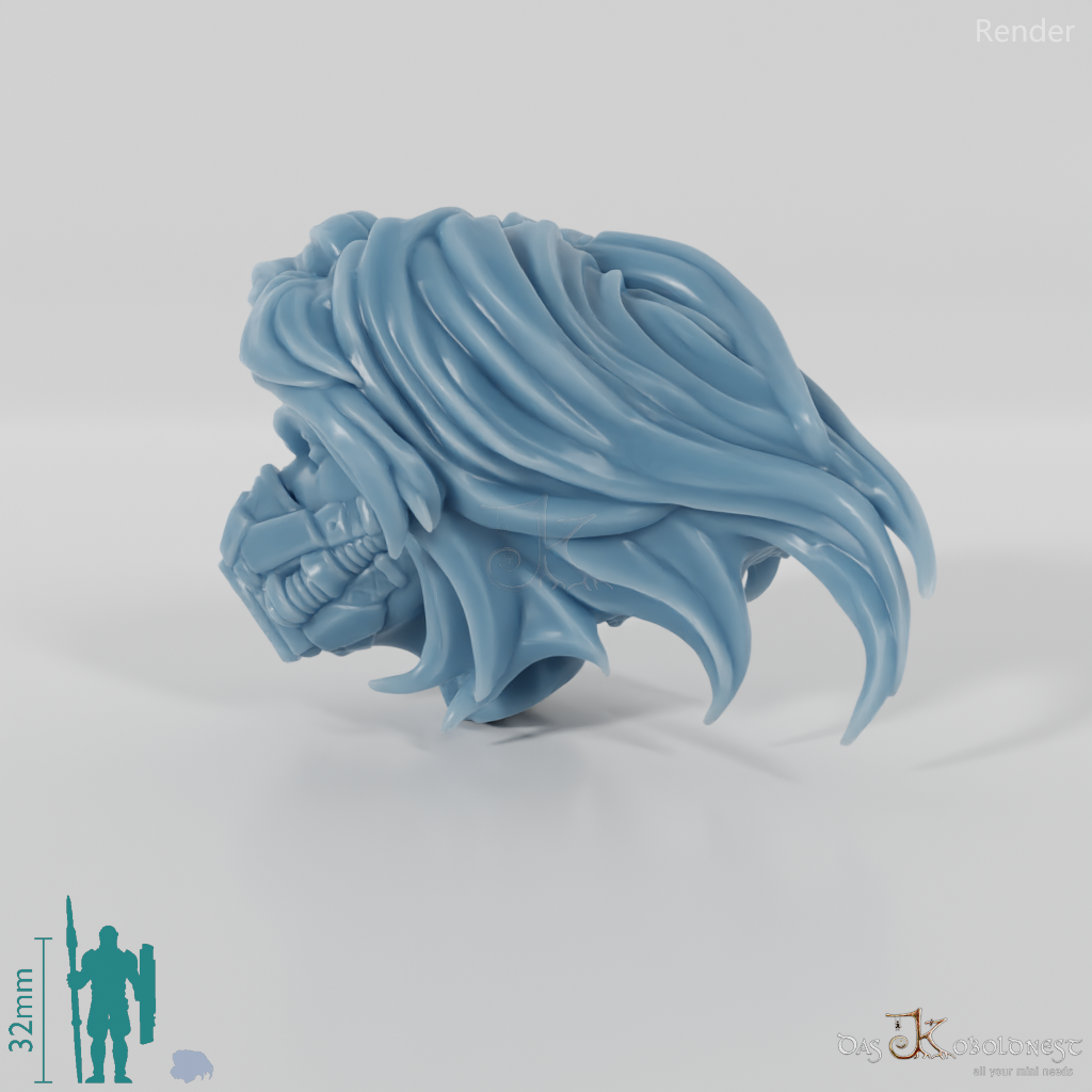 Woman's head - SciFi breathing mask