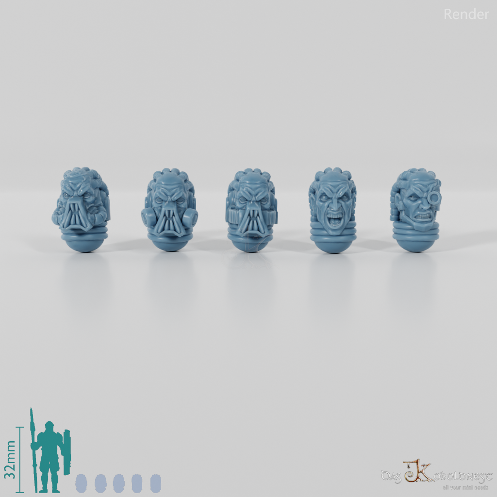 Void Blessed Soldiers - Savage Gladiator Heads Complete Set
