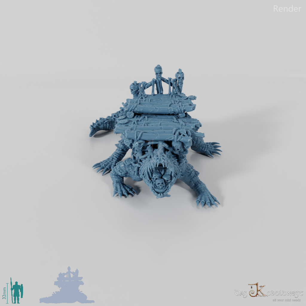 Krokodil - Uraltes Sumpfkrokodil mit Transportplattform