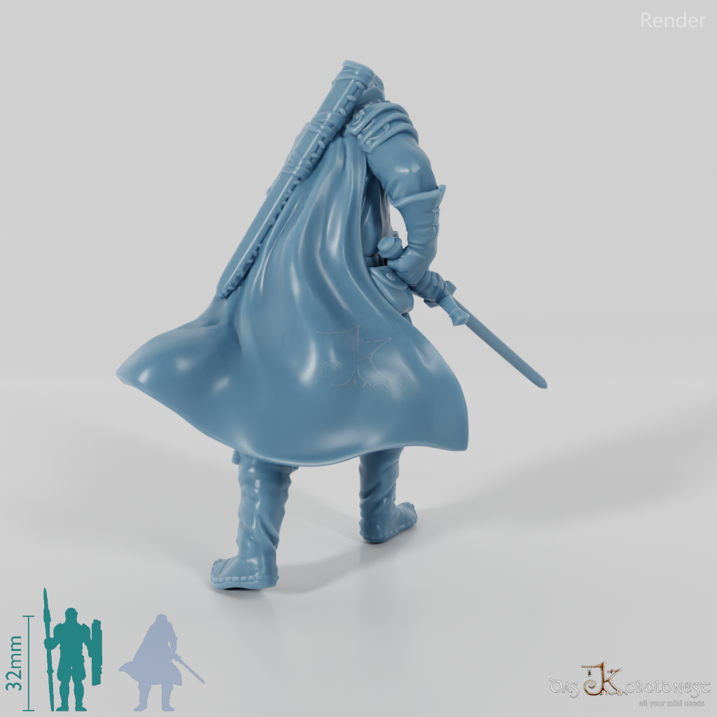 Brave warrior with two-handed sword