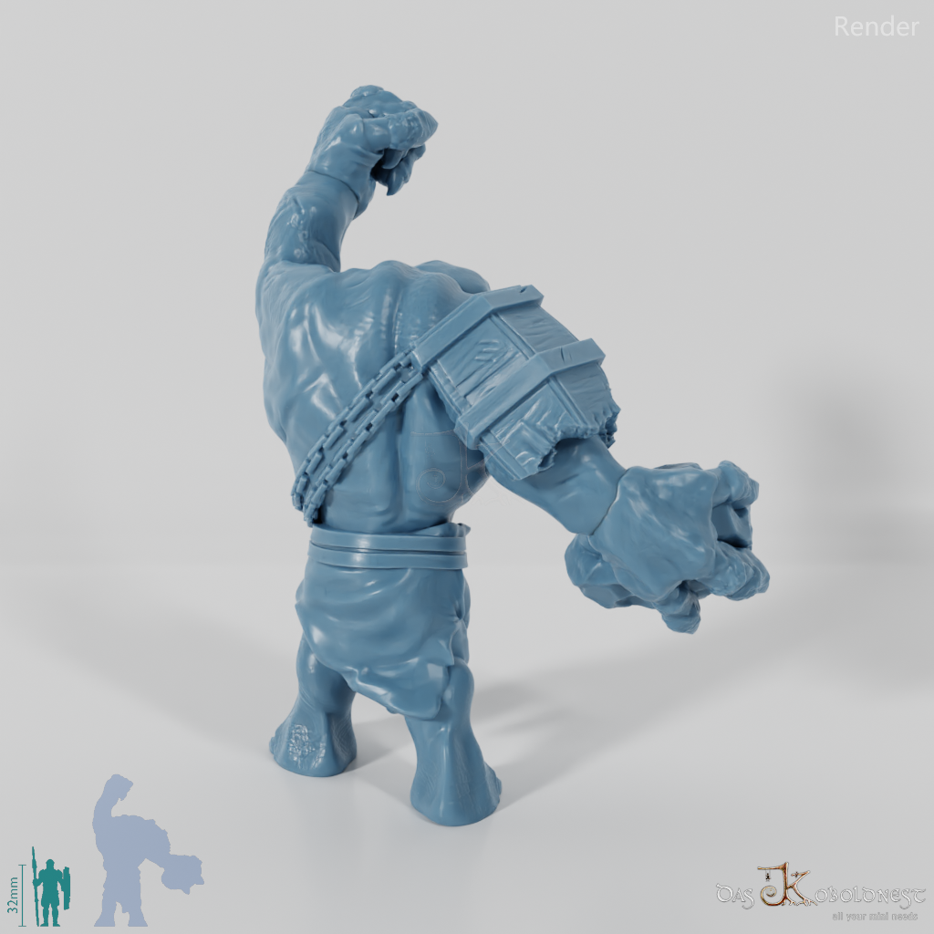 Cave troll with boulders