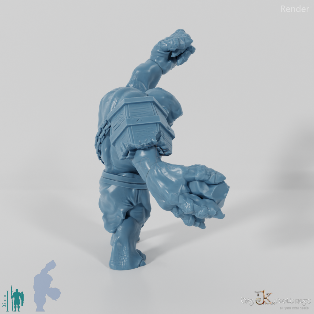 Cave troll with boulders