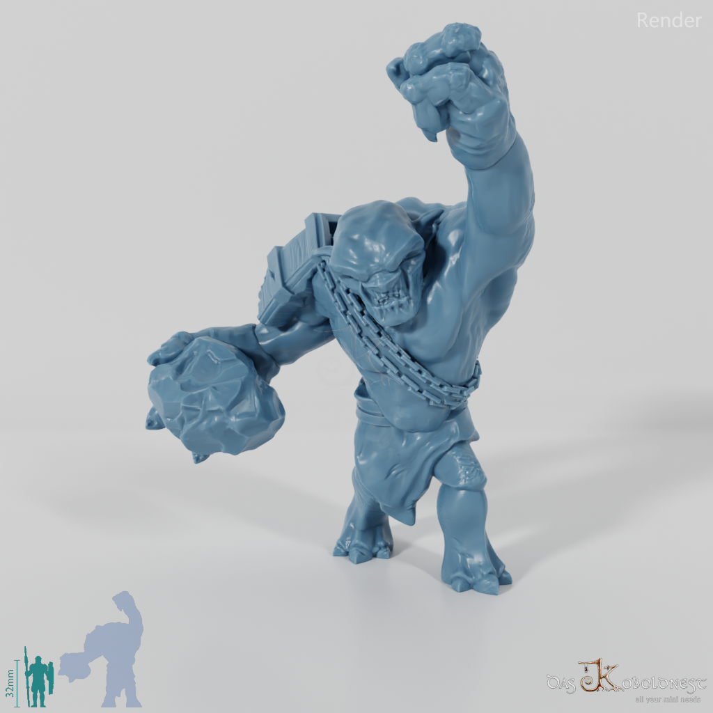 Cave troll with boulders