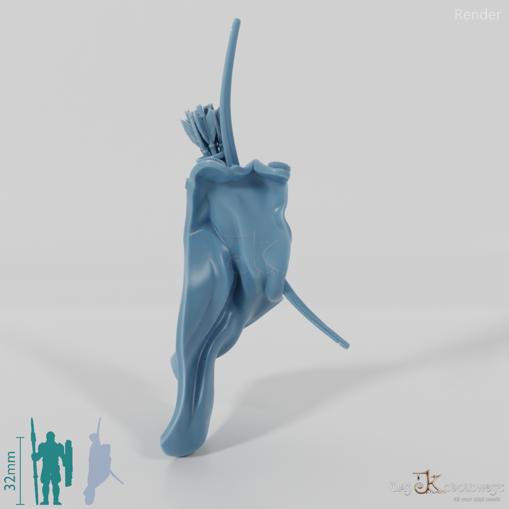 Human cloak with bow and quiver (Gonthan)