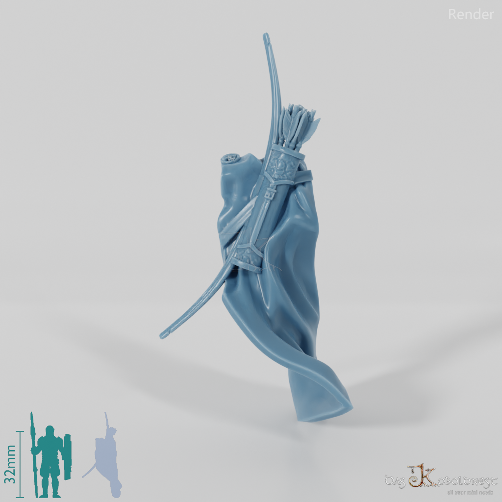 Human cloak with bow and quiver (Gonthan)