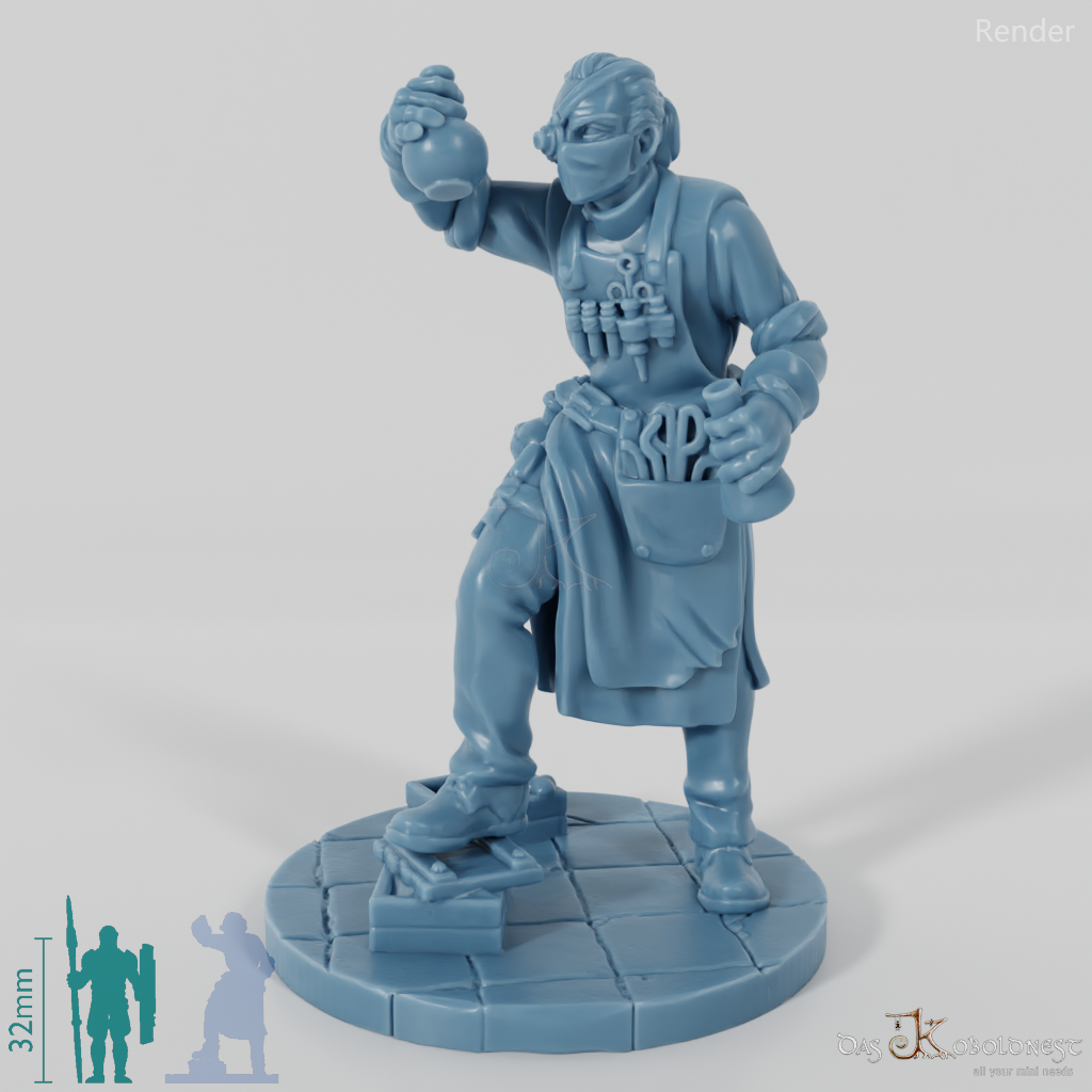 Crazy doctor with bottle