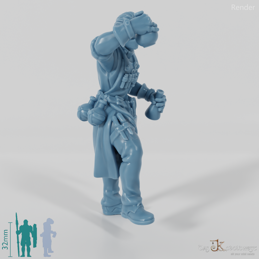 Crazy doctor with bottle