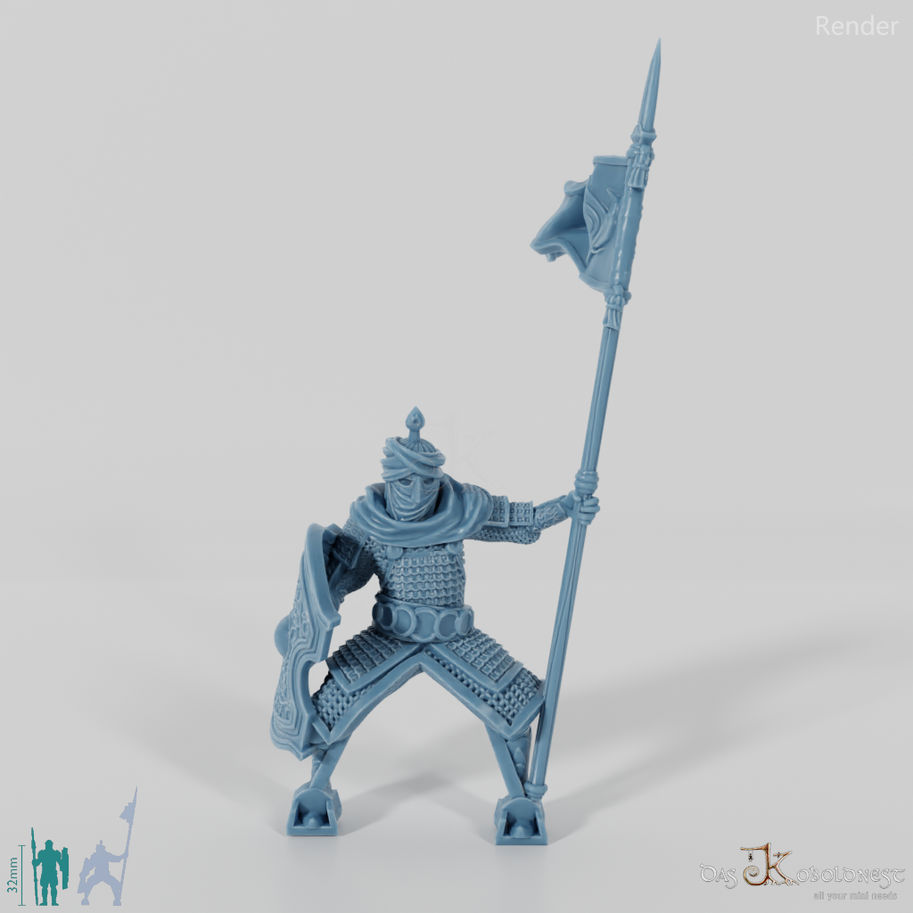 Eastern People's Cataphract Banner Bearer - Riding Pose