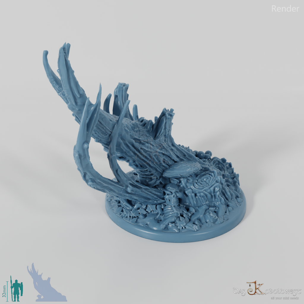 Waldbodenbase mit totem Baum