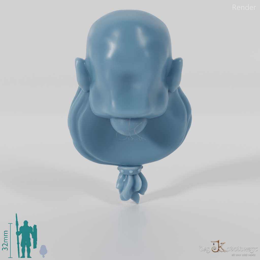 Dwarf Head - Male with bald head and long beard