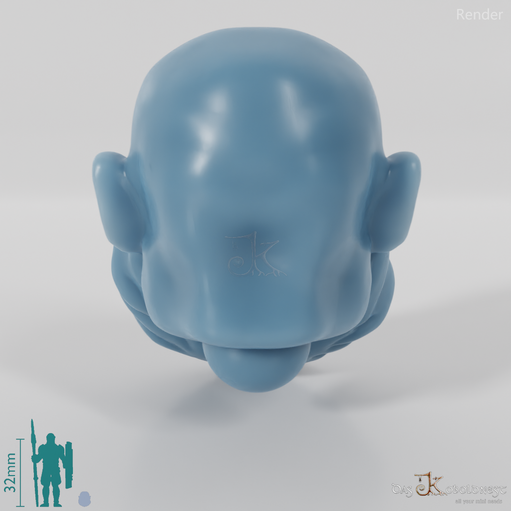 Dwarf Head - Male with bald head and short beard