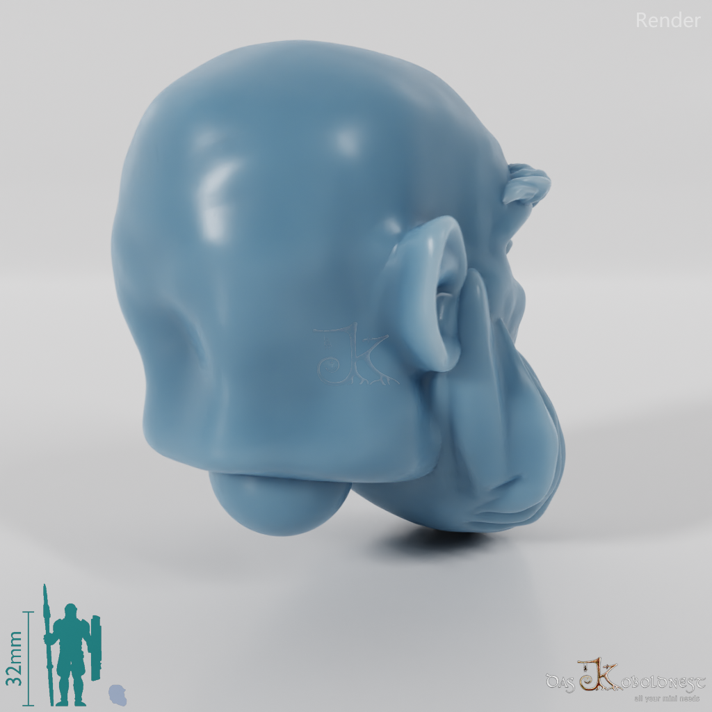 Dwarf Head - Male with bald head and short beard