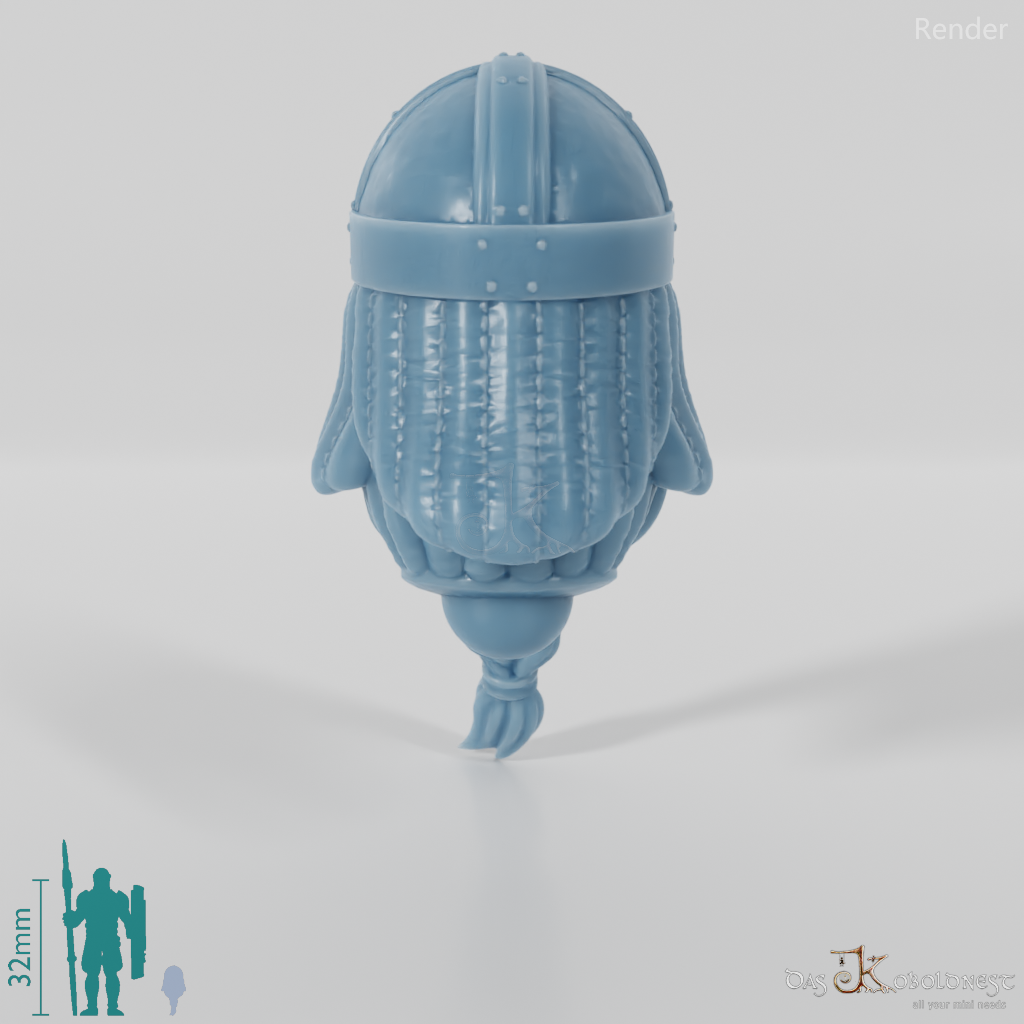 Equestrian people head - male with braided beard 1