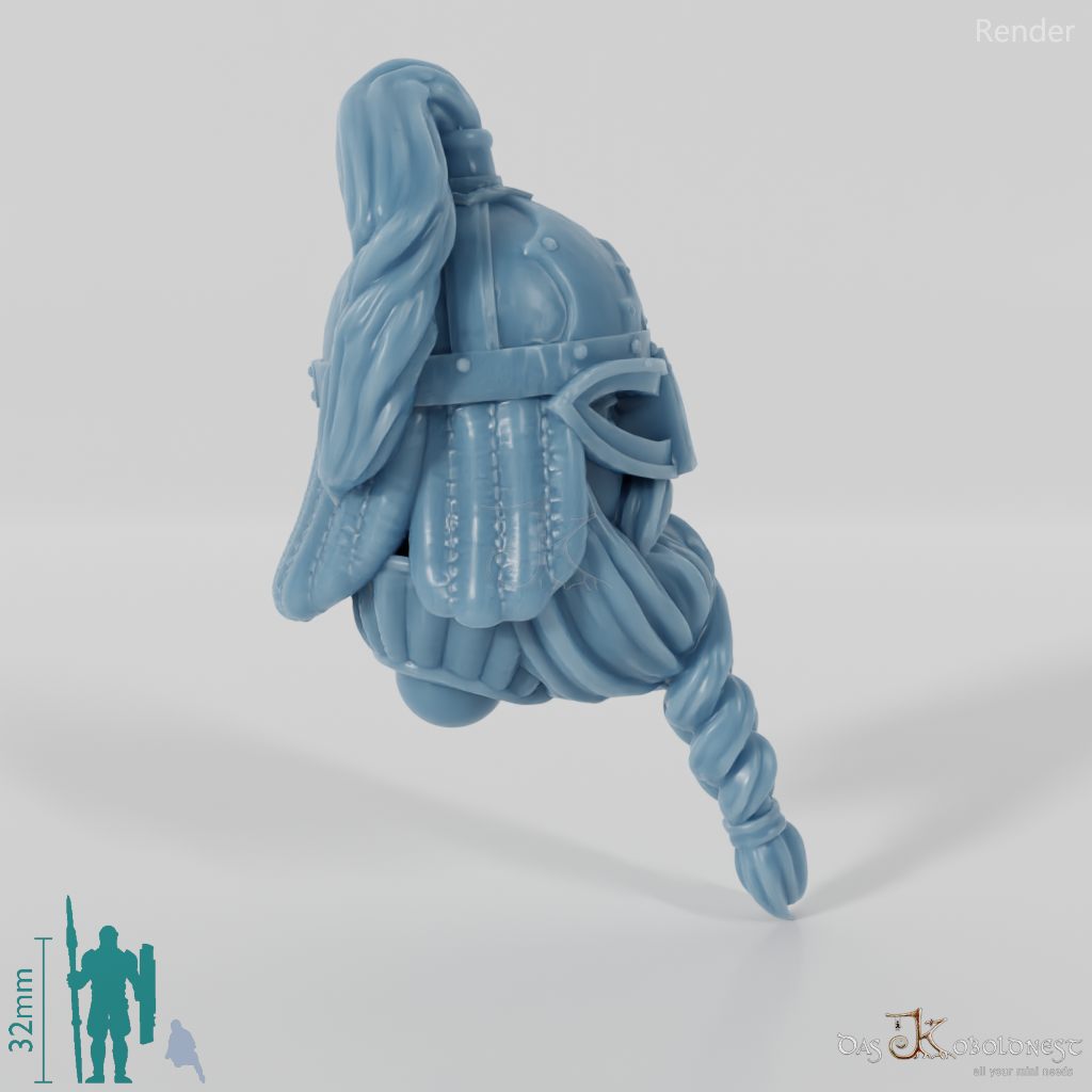 Equestrian people head - male with braided beard 2