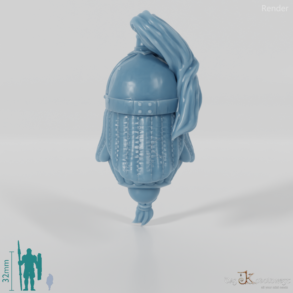 Equestrian people head - male with braided beard 2