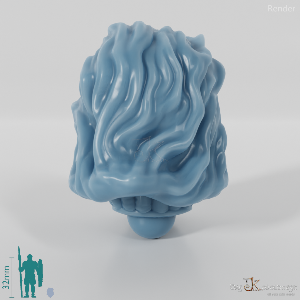 Rider People Head - Male with open hair and beard (calling)