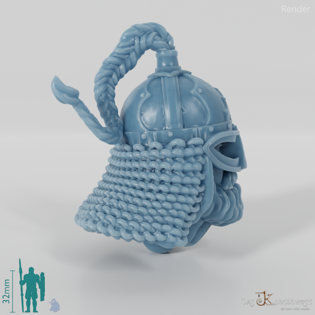 Equestrian people head - male with trimmed beard 3