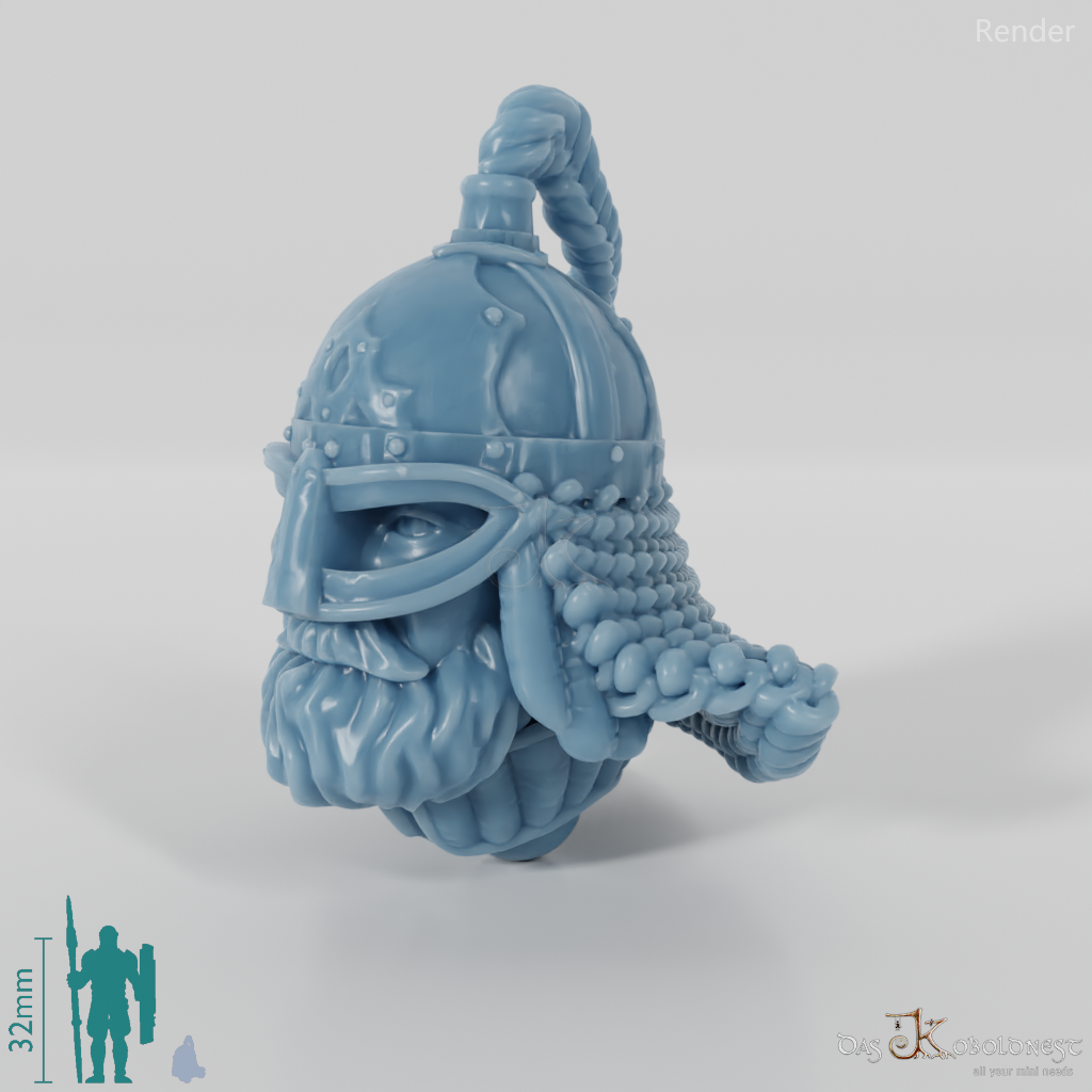 Equestrian people head - male with trimmed beard 3