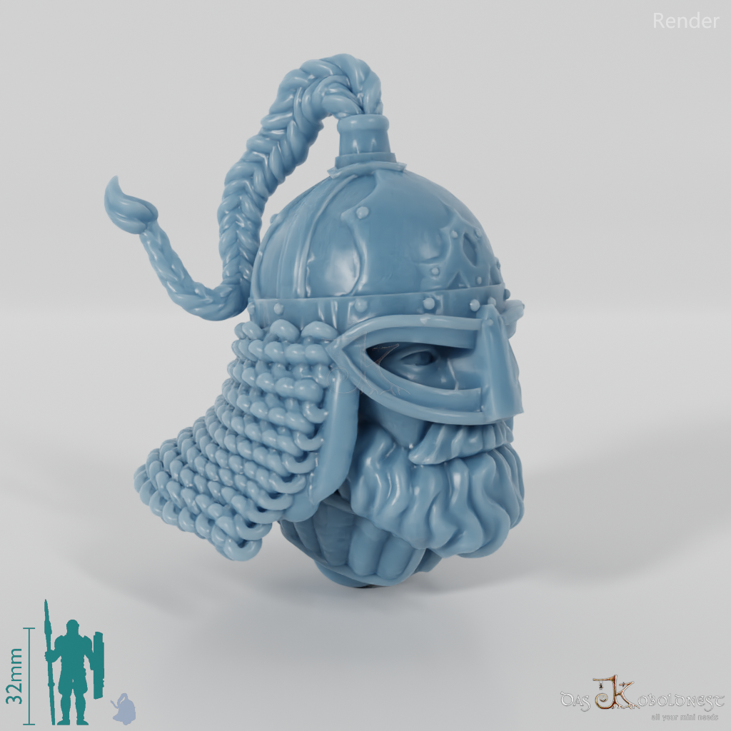 Equestrian people head - male with trimmed beard 3