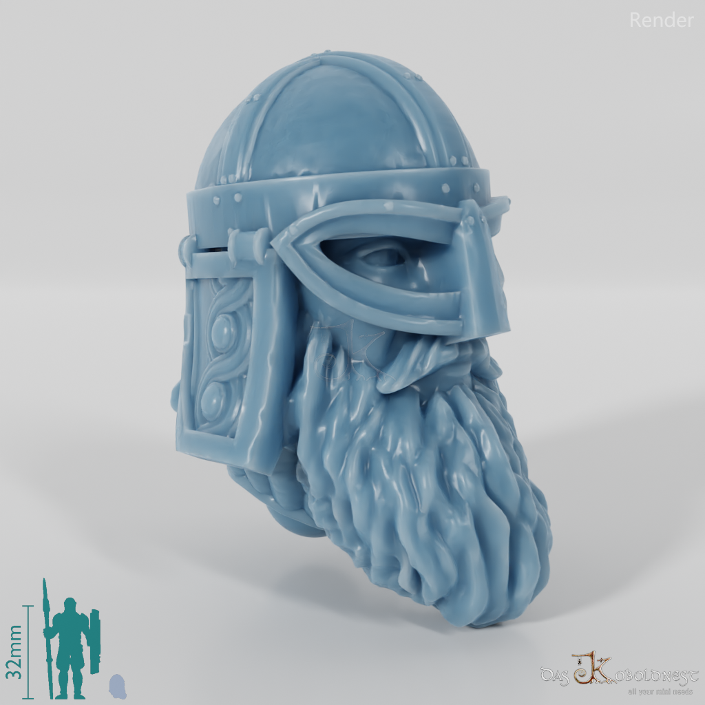 Equestrian people head - male with trimmed beard 4