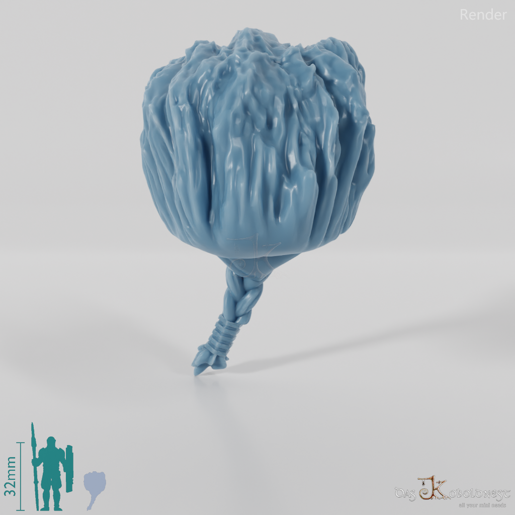 Dwarf Head - Male with bear head and long beard