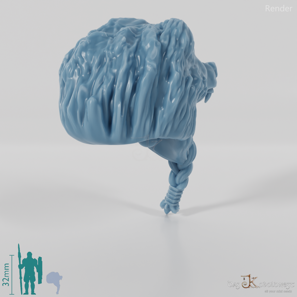 Dwarf Head - Male with bear head and long beard