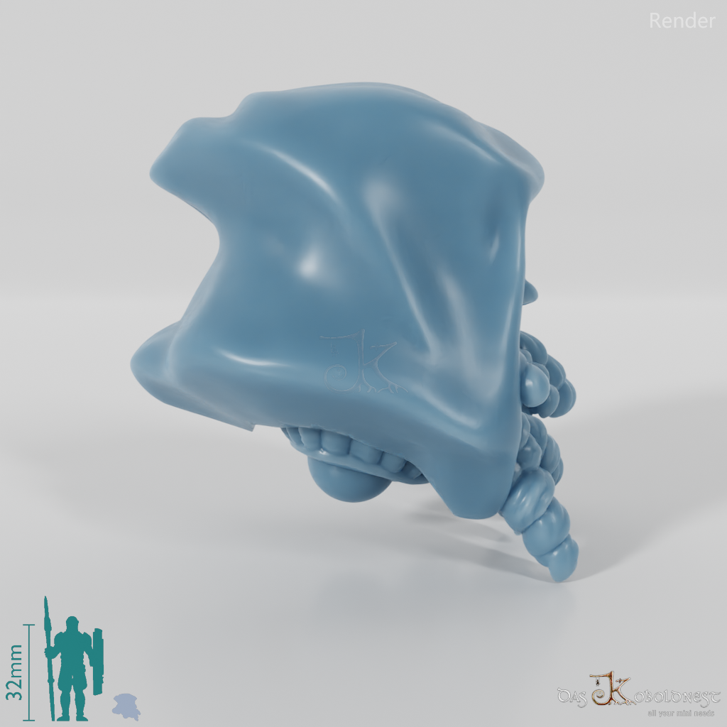 Equestrian Folk Head - Female with curls and hood