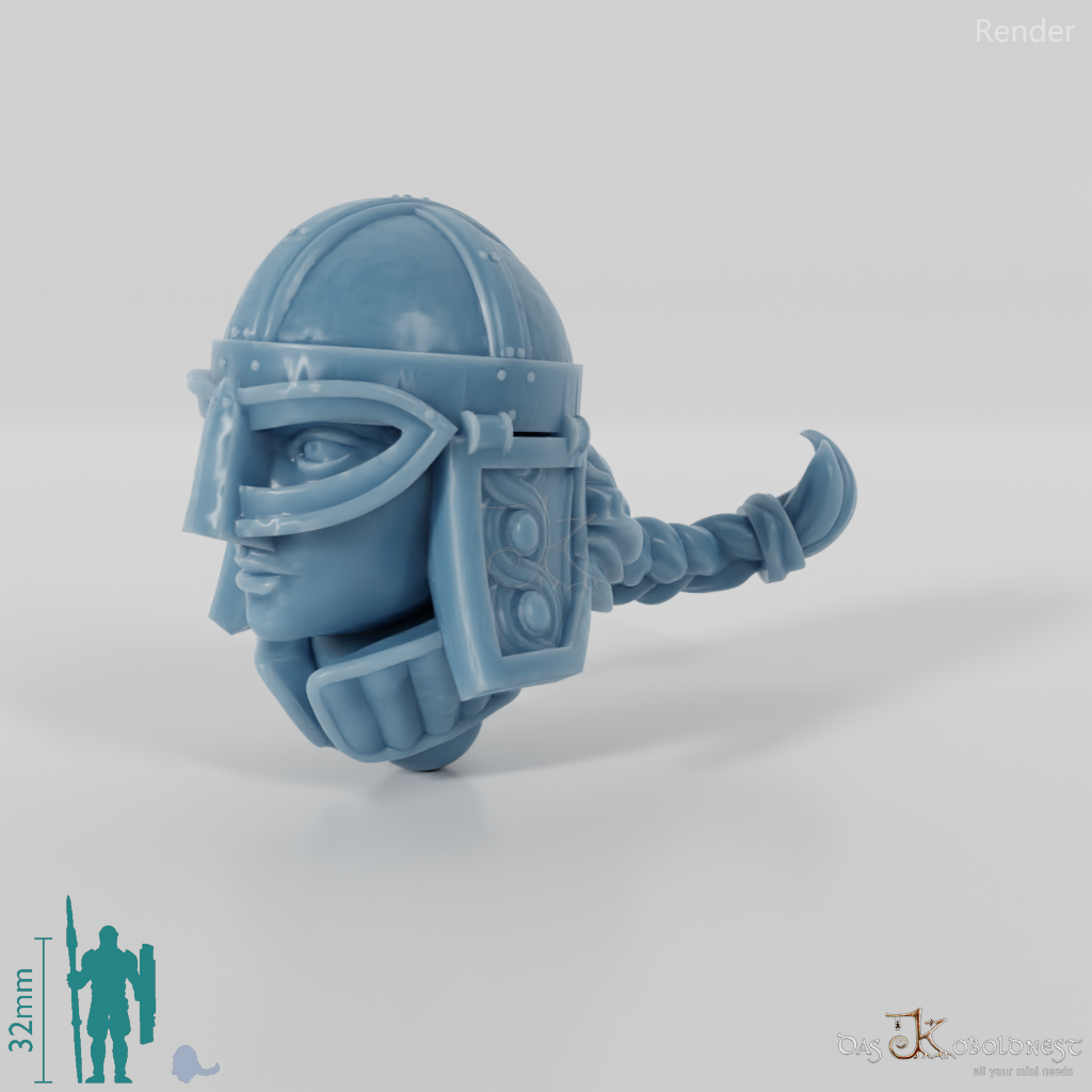 Equestrian people head - female with helmet 3