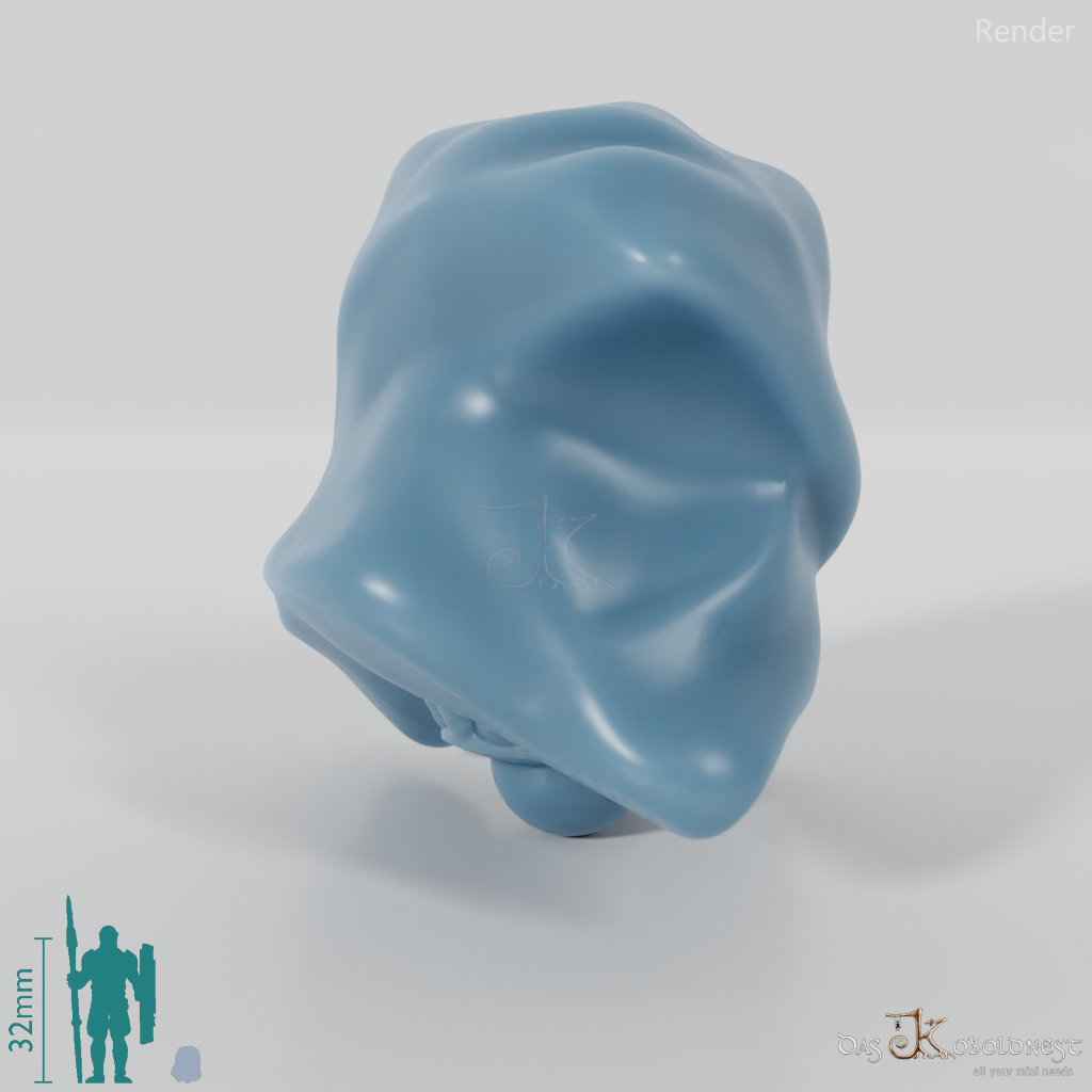 Equestrian Folk Head - Female with long hair and hood