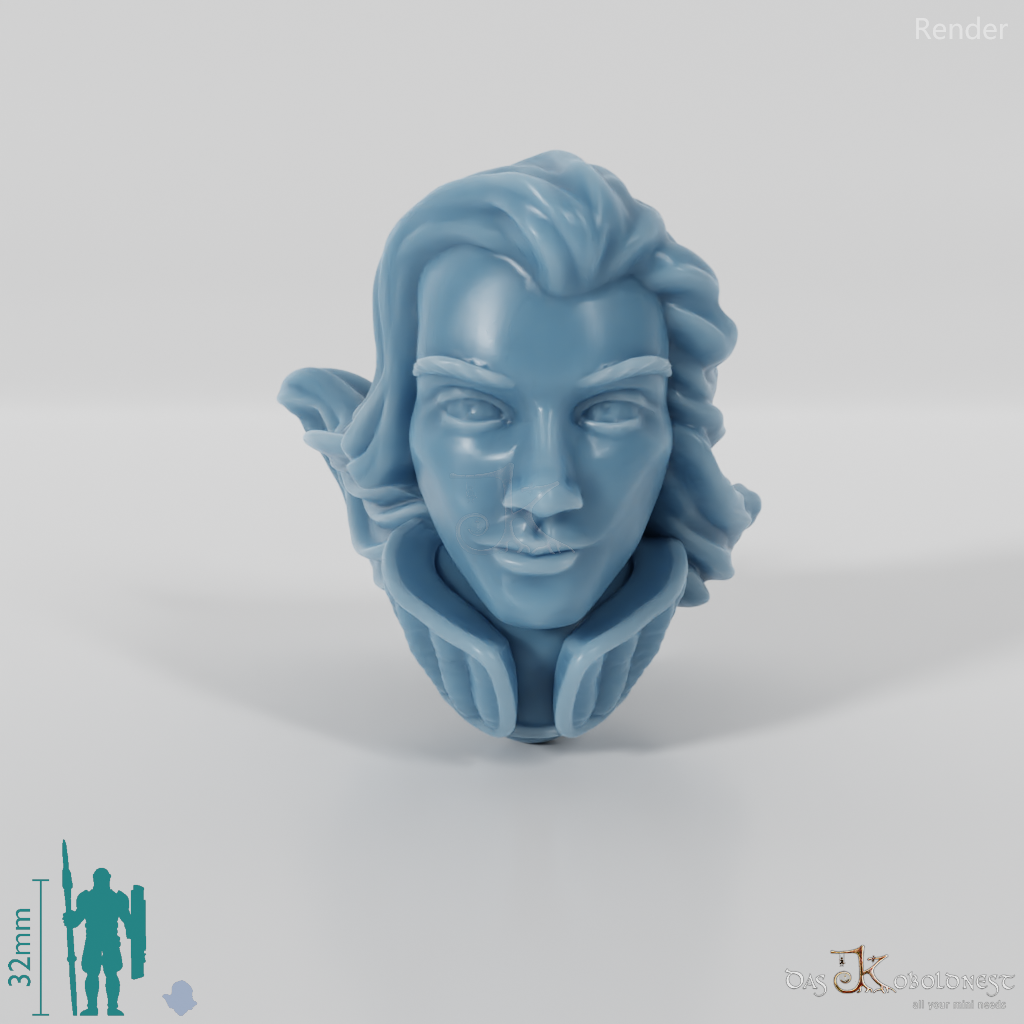 Equestrian Folk Head - Female with loose hair