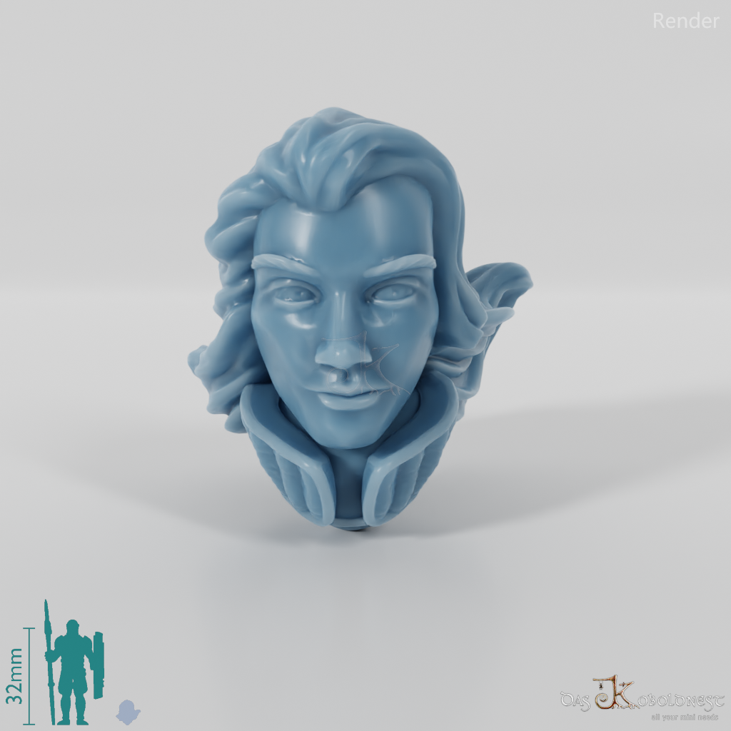 Equestrian Folk Head - Female with loose hair