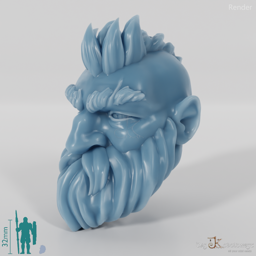 Dwarf Head - Male with a short beard