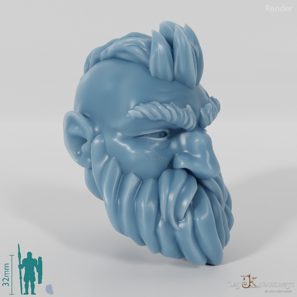 Dwarf Head - Male with a short beard