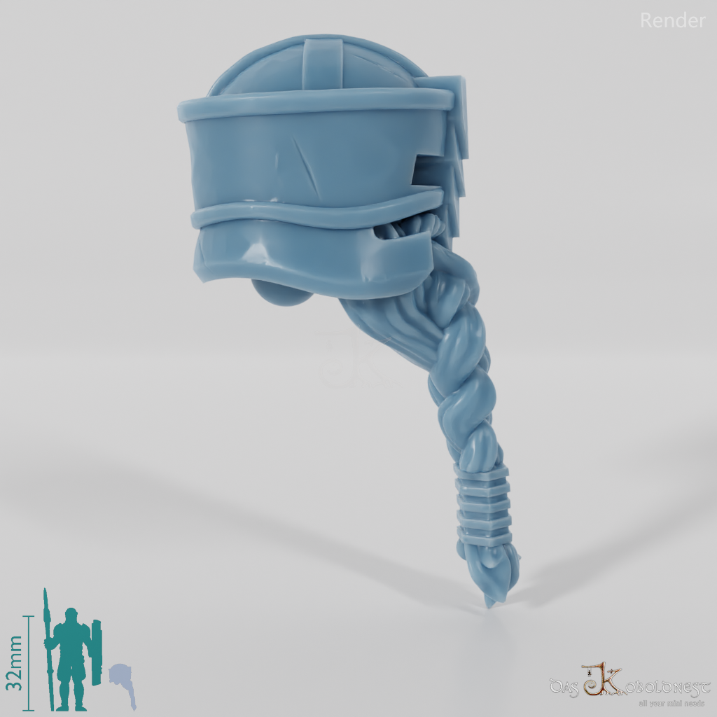 Dwarf Head - Male with glasses helmet and long beard