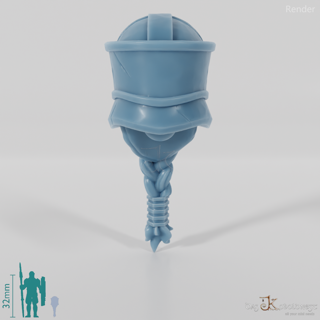 Dwarf Head - Male with glasses helmet and long beard