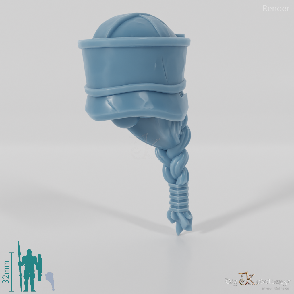 Dwarf Head - Male with glasses helmet and long beard