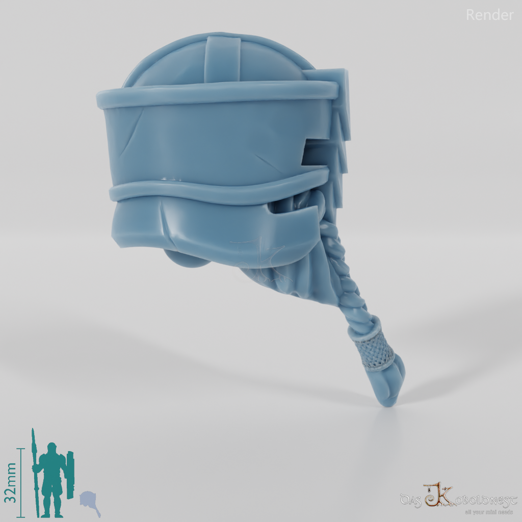 Dwarf Head - Male with glasses helmet and short beard