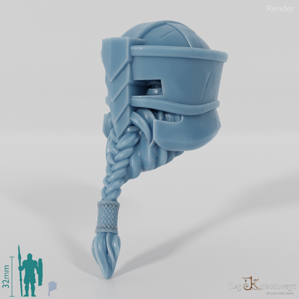 Dwarf Head - Male with glasses helmet and short beard