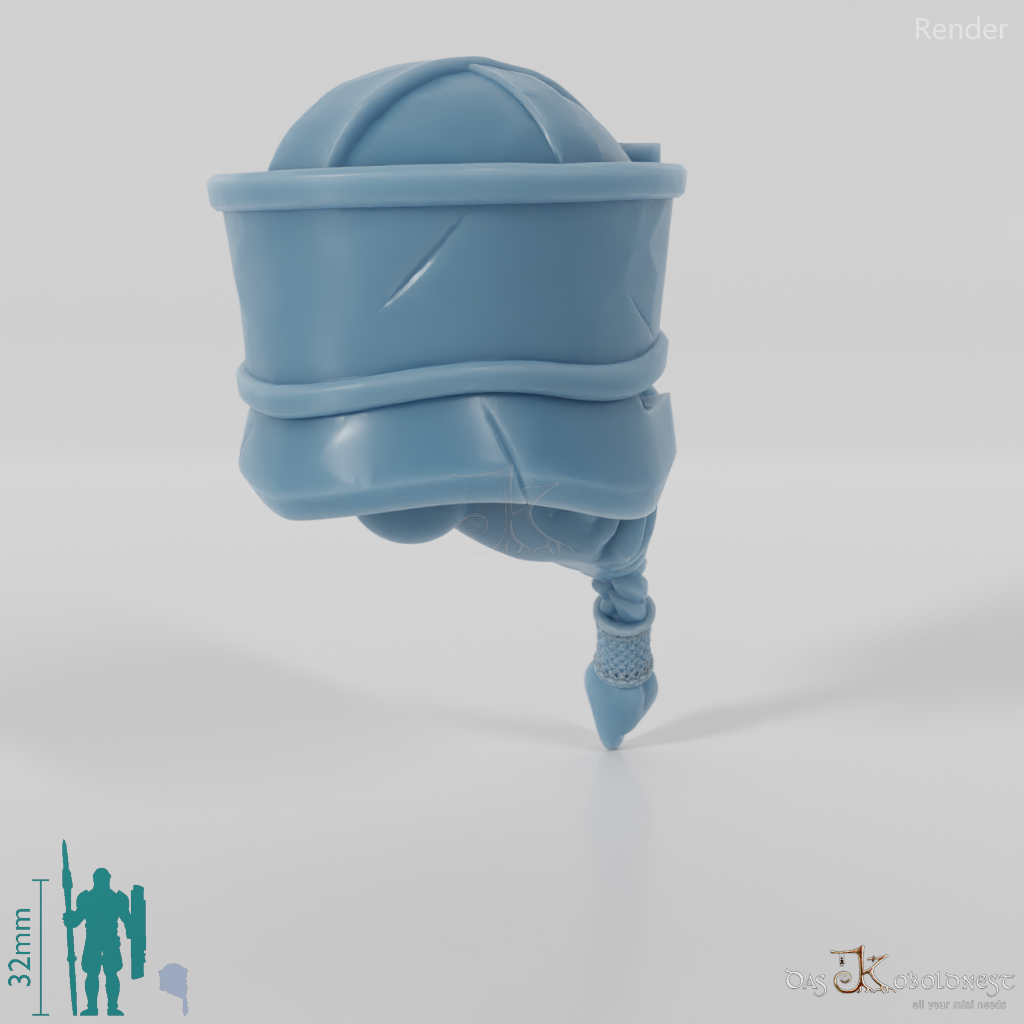 Dwarf Head - Male with glasses helmet and short beard