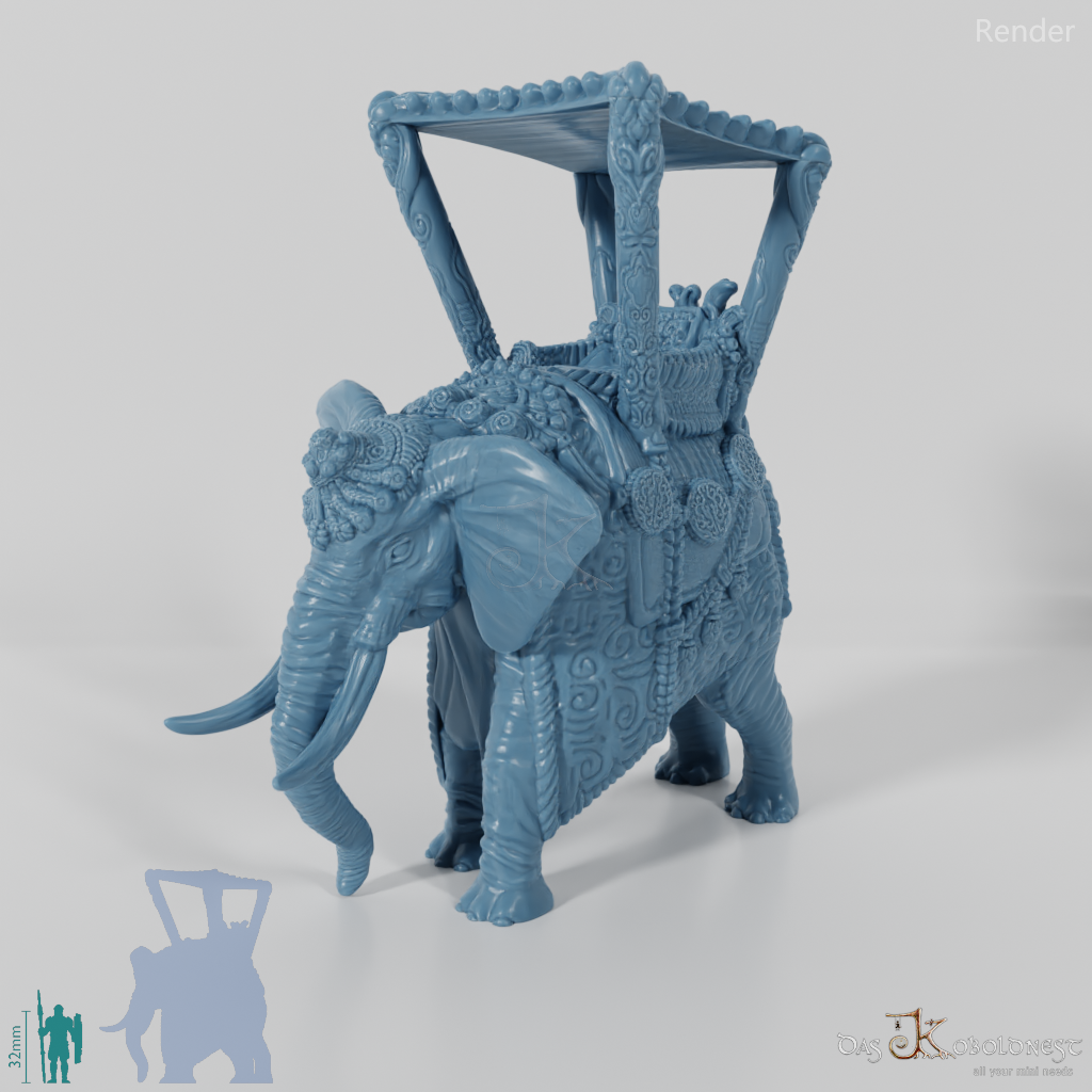 Elefant - Elefanten-Howdah