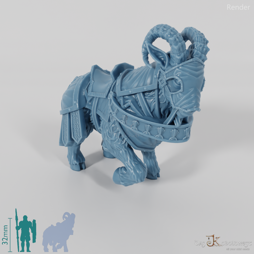 Dwarven Riding Goat - Heavily armored