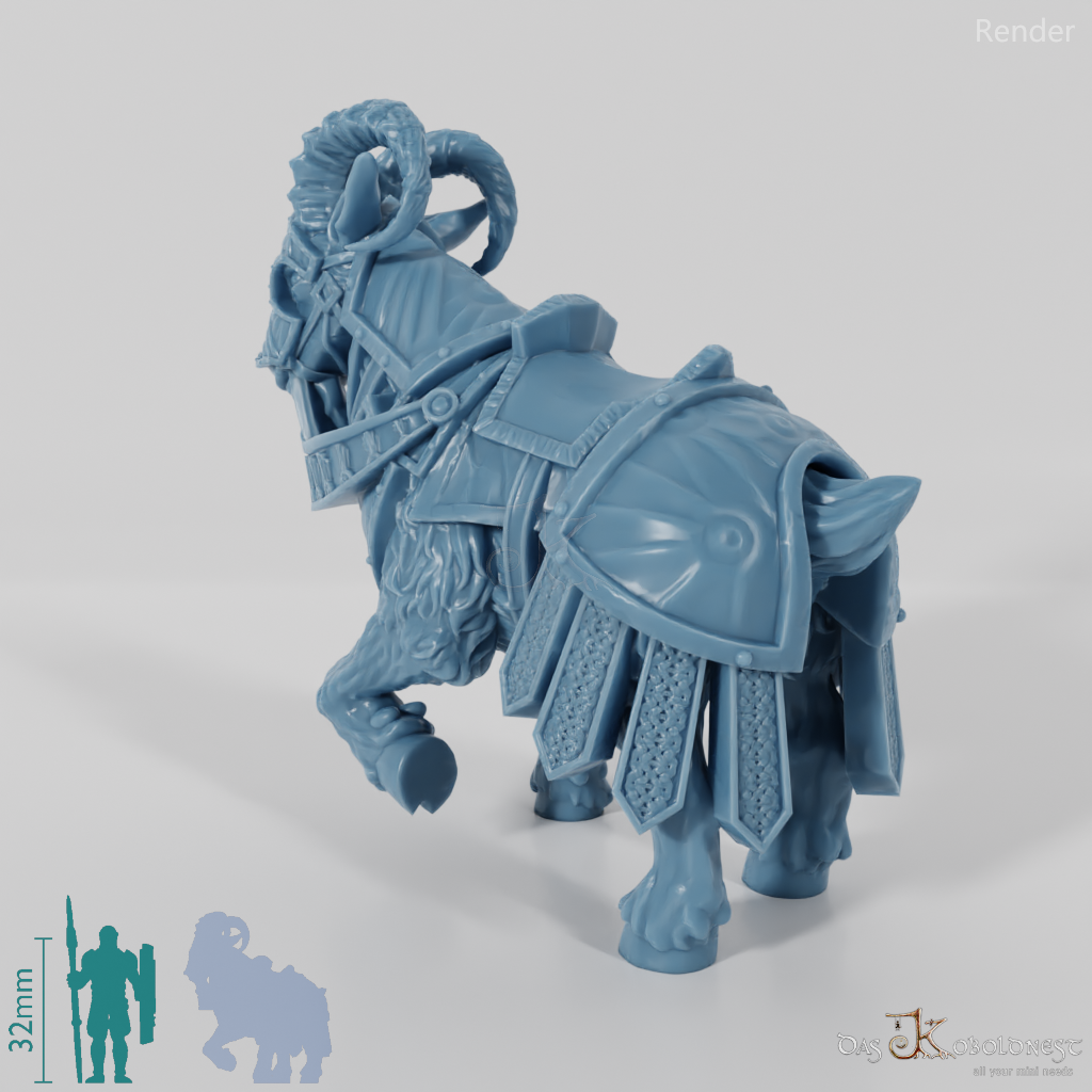 Dwarven Riding Goat - Heavily armored