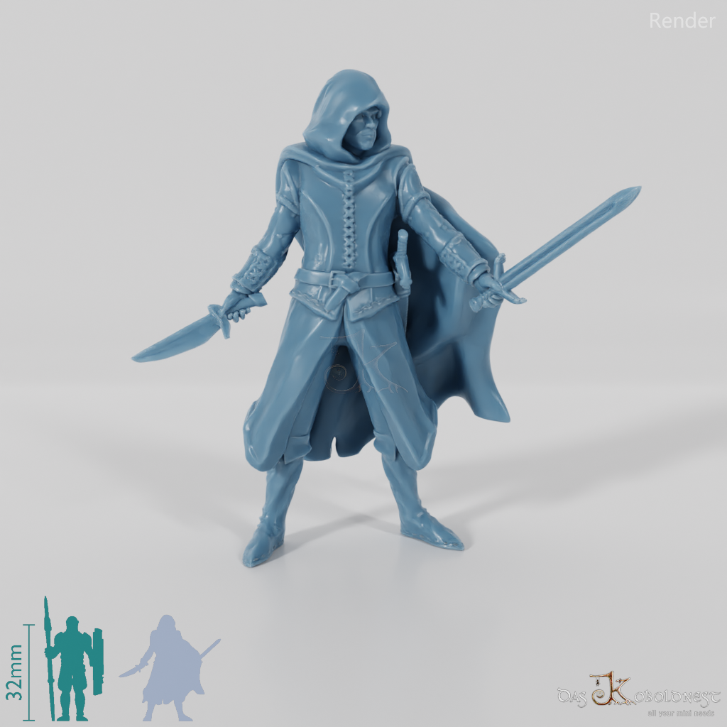 Waldläufer mit Schwert und Dolch