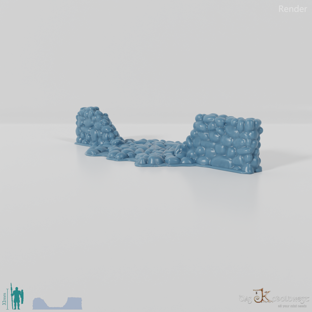 Wall - Low natural stone wall - Collapsed wall segment