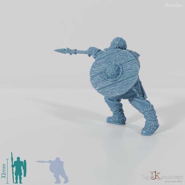 Wikinger mit Speer und Schild