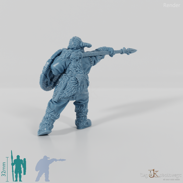 Wikinger mit Speer und Schild