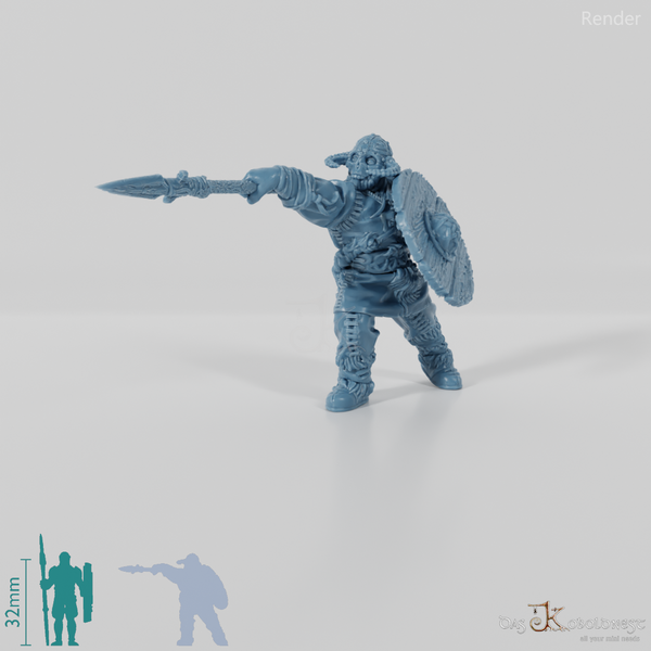 Wikinger mit Speer und Schild