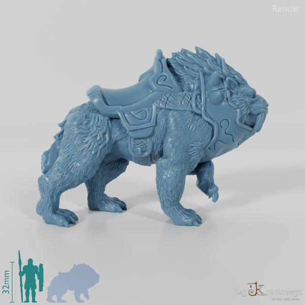 Mounted saber-toothed tiger