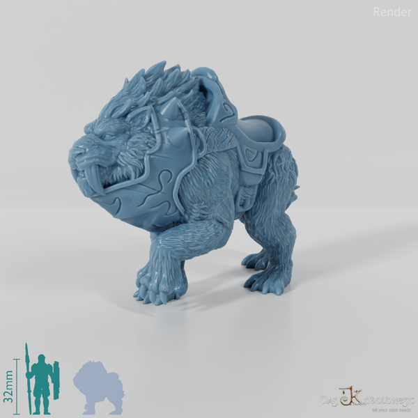 Mounted saber-toothed tiger